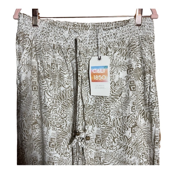 CALI 1850 Wide Leg Linen Blend Pants L NWT - Picture 3 of 10